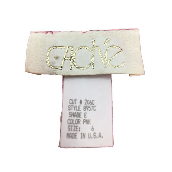 VTG Caché Romper Women’s SZ S Long Sleeve Gold Rivets &Studs Rhinestones Pink - Picture 7 of 7